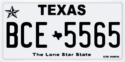 TX license plate BCE5565