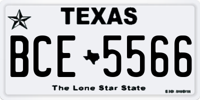 TX license plate BCE5566