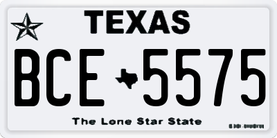 TX license plate BCE5575