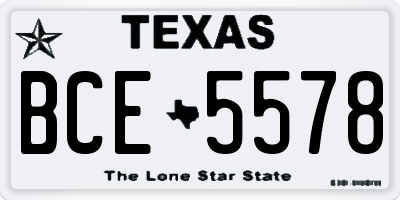 TX license plate BCE5578
