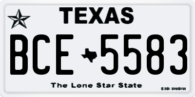 TX license plate BCE5583