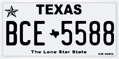 TX license plate BCE5588