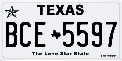 TX license plate BCE5597