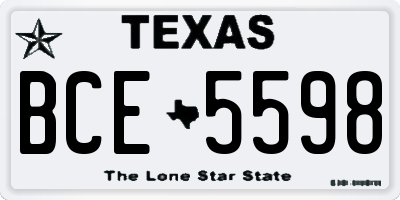 TX license plate BCE5598