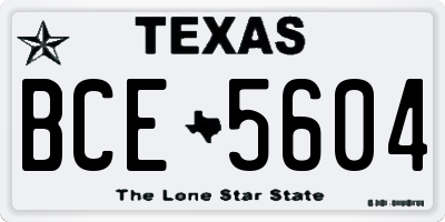 TX license plate BCE5604