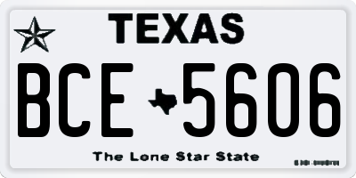 TX license plate BCE5606