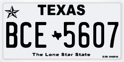TX license plate BCE5607