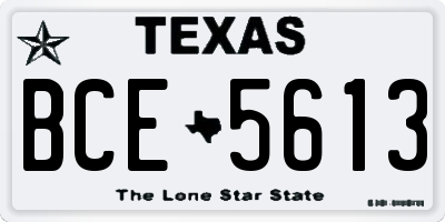 TX license plate BCE5613