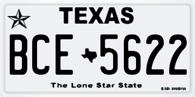 TX license plate BCE5622