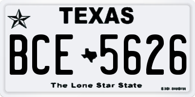 TX license plate BCE5626