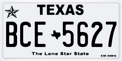 TX license plate BCE5627