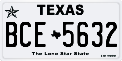 TX license plate BCE5632