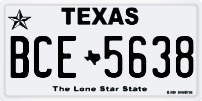TX license plate BCE5638
