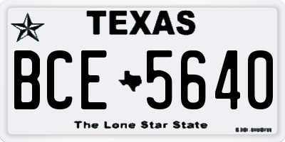 TX license plate BCE5640