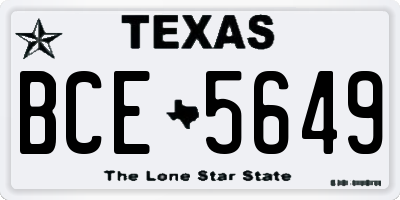 TX license plate BCE5649
