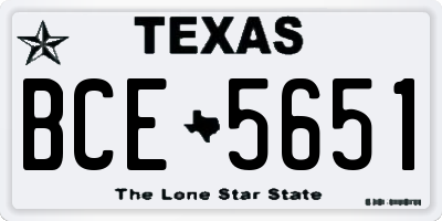 TX license plate BCE5651