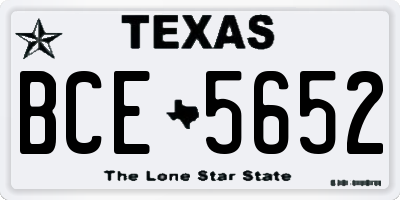 TX license plate BCE5652