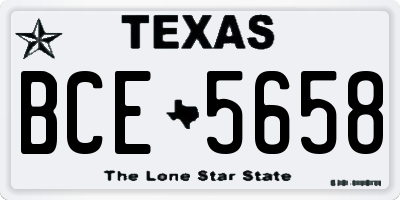 TX license plate BCE5658