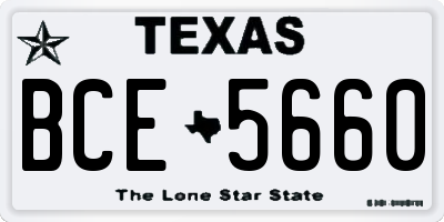 TX license plate BCE5660