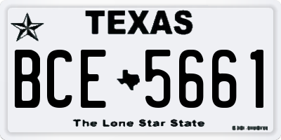 TX license plate BCE5661
