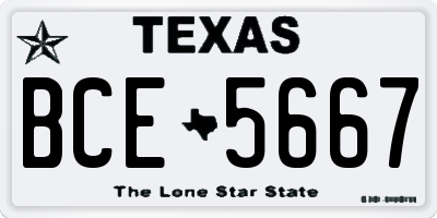 TX license plate BCE5667