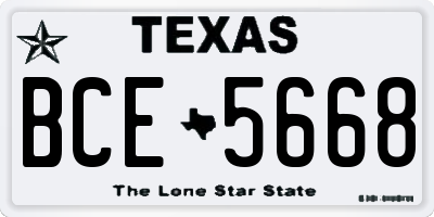 TX license plate BCE5668