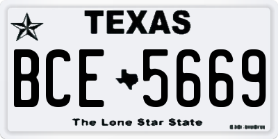 TX license plate BCE5669