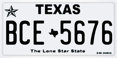 TX license plate BCE5676
