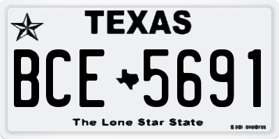 TX license plate BCE5691