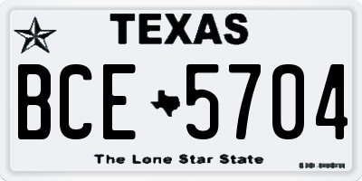 TX license plate BCE5704
