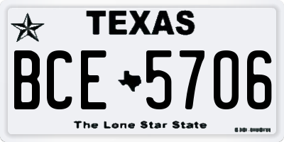 TX license plate BCE5706
