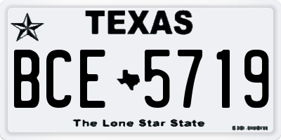 TX license plate BCE5719