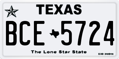 TX license plate BCE5724