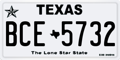 TX license plate BCE5732