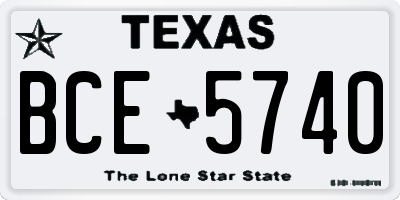 TX license plate BCE5740