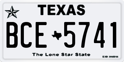TX license plate BCE5741