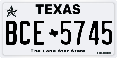 TX license plate BCE5745