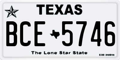 TX license plate BCE5746