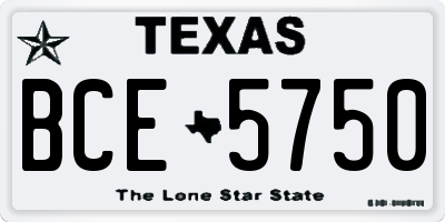 TX license plate BCE5750