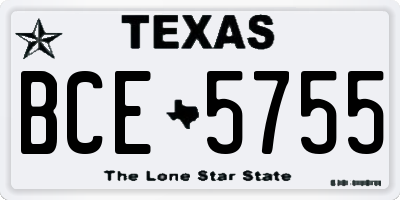 TX license plate BCE5755