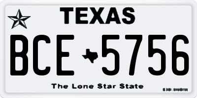 TX license plate BCE5756