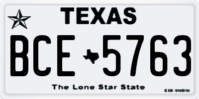 TX license plate BCE5763