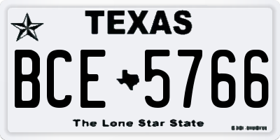 TX license plate BCE5766