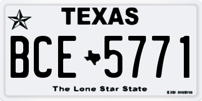 TX license plate BCE5771