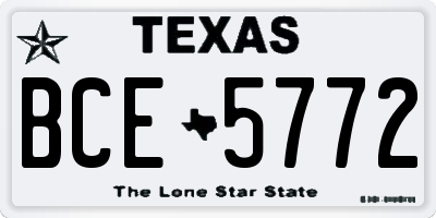 TX license plate BCE5772