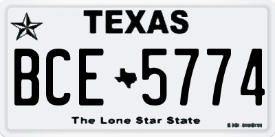 TX license plate BCE5774