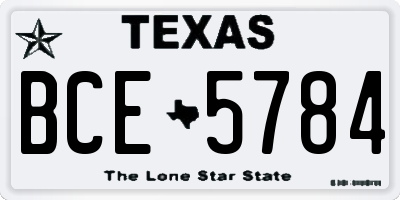 TX license plate BCE5784