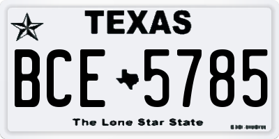 TX license plate BCE5785
