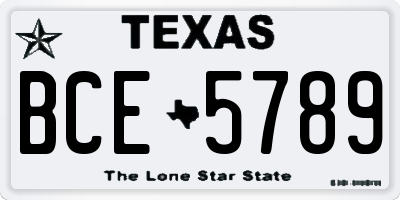TX license plate BCE5789