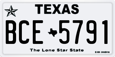 TX license plate BCE5791